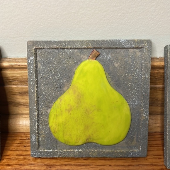 (4) Rustic Fruit Coasters Farmhouse Kitchen Decor  Country Style Drink Coasters - Picture 4 of 8